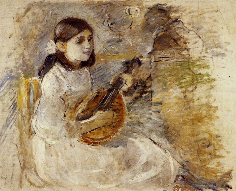 Girl-Playing-the-Mandolin-1890-Berthe-Morisot-Oil-Painting